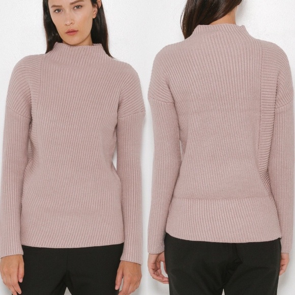 Nomia NYC Ribbed Asymmetrical Mock Turtleneck - Picture 2 of 8